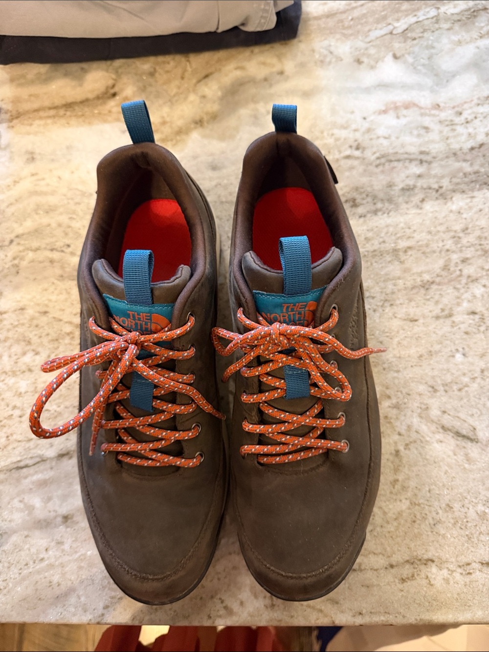 The North Face Brown Sneakers with Orange Laces, size 11.5 , great condition